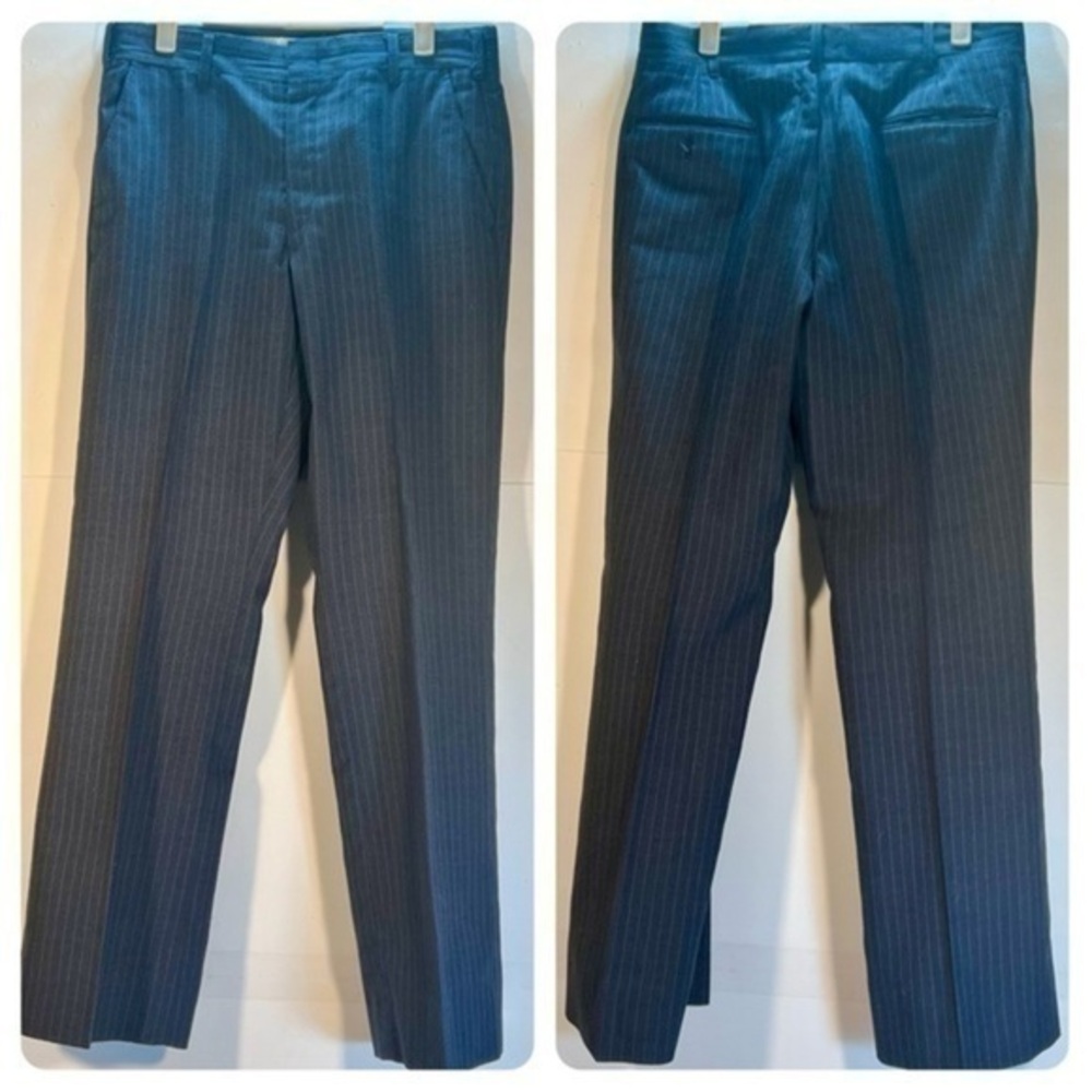 JOHNNY CARSON BLUE WITH GREY PINSTRIPE SUIT SIZE 36 PANTS 32X30